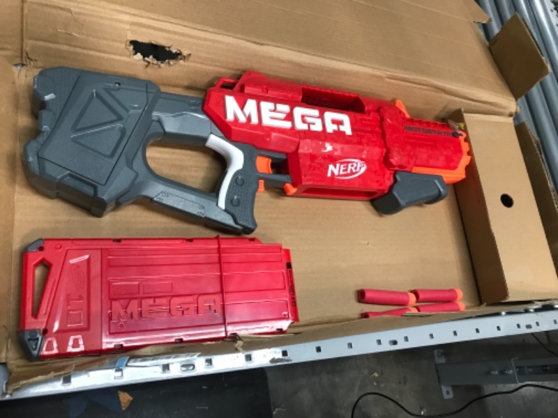 Photo 2 of NERF Mega Motostryke Motorized 10-Dart Blaster -- Includes 10 Official Mega Darts and 10-Dart Clip -- for Kids, Teens, Adults
