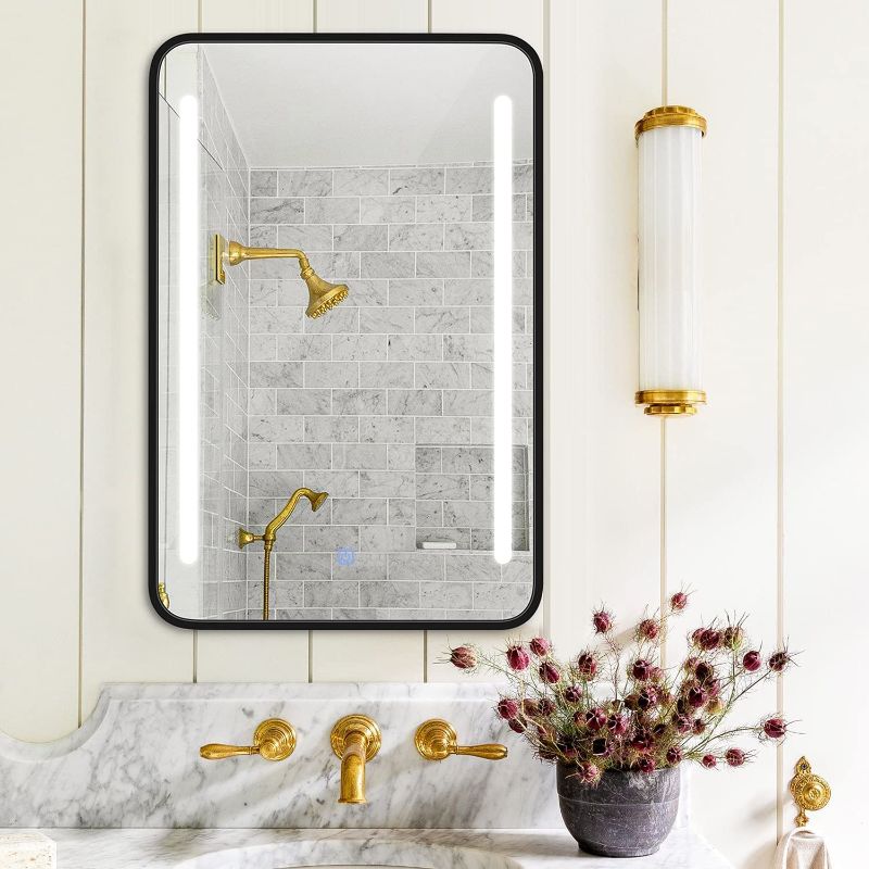 Photo 1 of 18 x 28 Inch LED Bathroom Mirror Lighted Mirror Wall Mounted