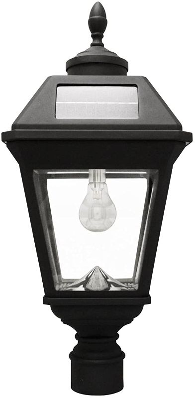 Photo 1 of Gama Sonic GS-97B-F Imperial Bulb Light Outdoor Solar Lamp, 3" Post Fitter Mount, (Warm White LED, Black