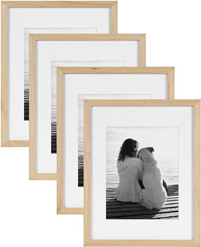 Photo 1 of 12x15 matted to 7.5x9 Wood Picture Frame, Set of 4, Natural, 4