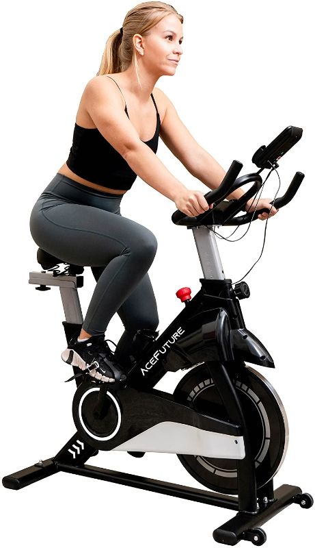 Photo 1 of *MISSING manual* 
AceFuture Slim Indoor Cycling Bike with Silent Magnetic Resistance, with Hand Pulse and Tablet/ Water Bottle Holder, 37.01 x 18.5 x 44.09 inches

