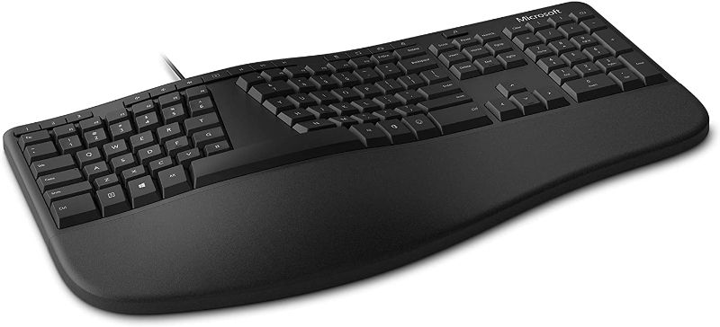 Photo 1 of Microsoft Ergonomic Keyboard - Black, with Cushioned Wrist and Palm Support
