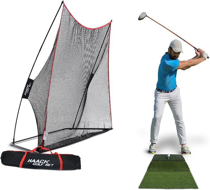 Photo 1 of *MISSING net*
Rukket Sports 3-Piece Home Golf Swing Training Aid Kit with 10 x 7-Foot Net, Portable Tri-Turf Mat, and Convenient Carry Bag