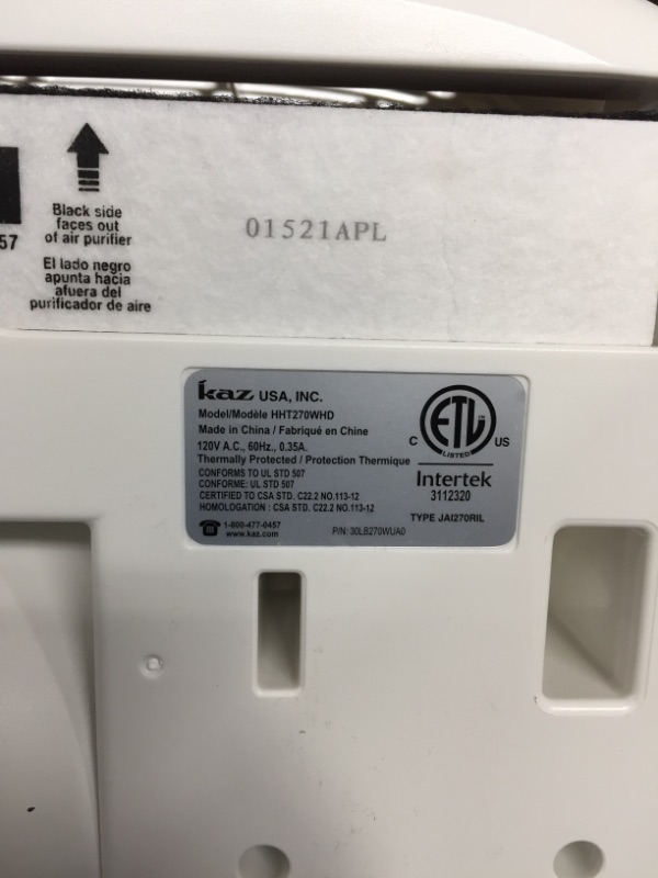 Photo 1 of *USED*
Honeywell HHT270WHD HEPA Clean Tabletop Air Purifier, White