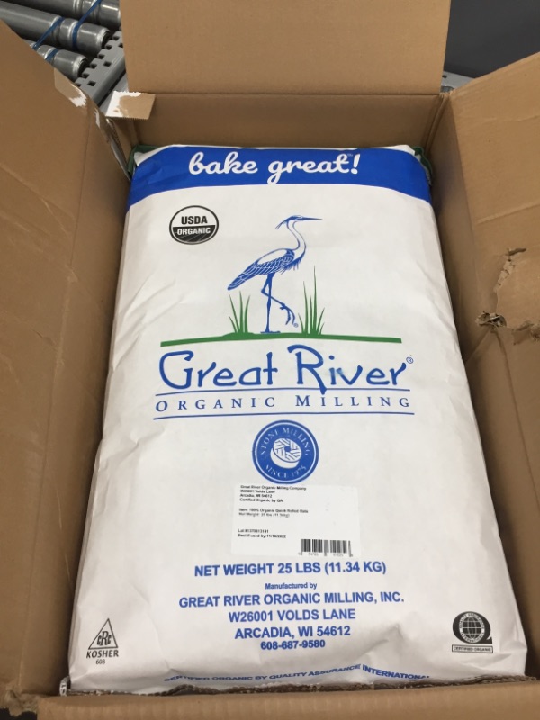 Photo 2 of *EXPIRES Nov 10 2022*
Great River Organic Milling, Oatmeal, Quick Rolled Oats, Organic, 25-Pounds (Pack of 1)
