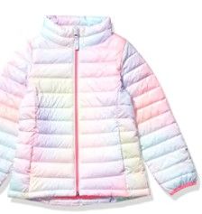 Photo 1 of SIZE SMALL, ZIPPER DOES NOT WORK AND BACK OF COLLAR IS DAMAGED
Amazon Essentials Girls and Toddlers' Light-Weight Water-Resistant Packable Mock Puffer Jackets
