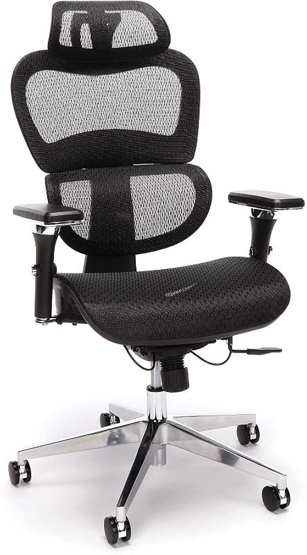 Photo 1 of OFM Ergo Office Chair Optional Headrest, Lumbar Support, Mesh Back and Seat, Black