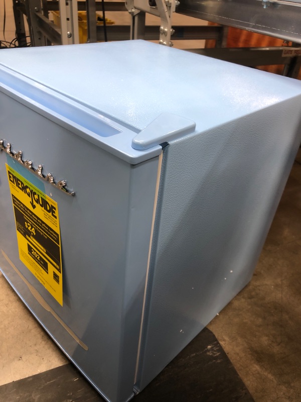 Photo 1 of Frigidaire EFR176-BLUE 1.6 cu ft Blue Retro Fridge with Side Bottle Opener. for The Office, Dorm Room or Cabin