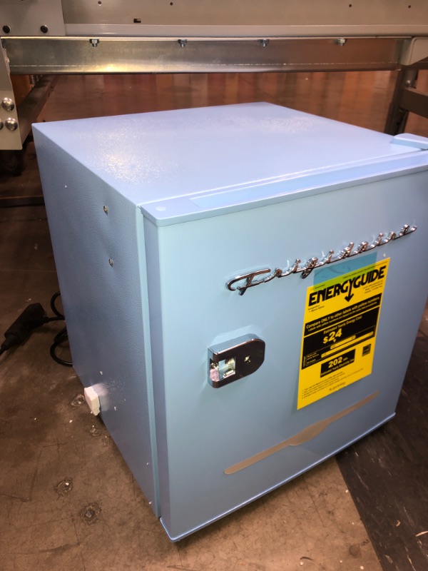 Photo 1 of Frigidaire EFR176-BLUE 1.6 cu ft Blue Retro Fridge with Side Bottle Opener. for The Office, Dorm Room or Cabin