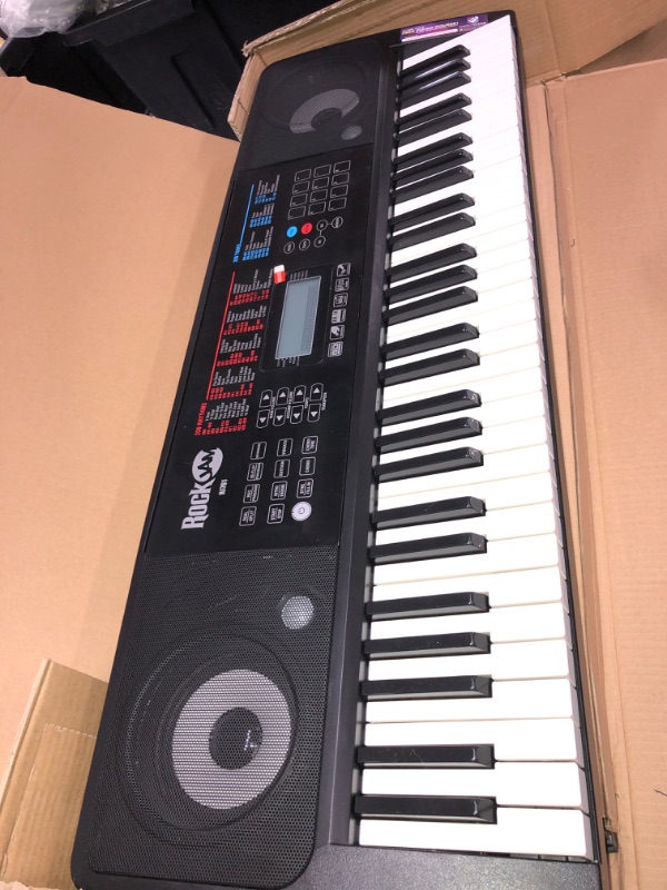 Photo 2 of RockJam 61 Key Keyboard Piano With Touch Display Kit, Keyboard Stand, Piano Bench, Sustain Pedal, Headphones, Simply Piano App & Keynote Stickers