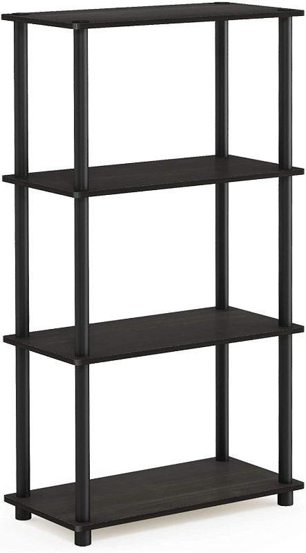 Photo 1 of Furinno (99557EX/BK) Turn-N-Tube 4-Tier Multipurpose Shelf Display Rack - Espresso/Black