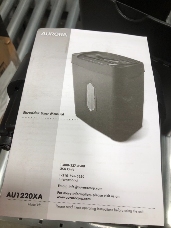 Photo 4 of Aurora AU1220XA 12 Sheet Crosscut Paper and Credit Card Shredder with 5.2 gal Wastebasket
