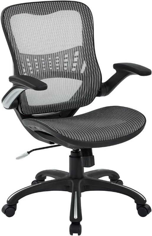 Photo 1 of Office Star Mesh Back & Seat, 2-to-1 Synchro & Lumbar Support Managers Chair, Grey
