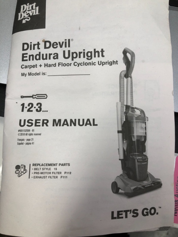 Photo 3 of Dirt Devil Endura Reach Compact Upright Vacuum Cleaner
