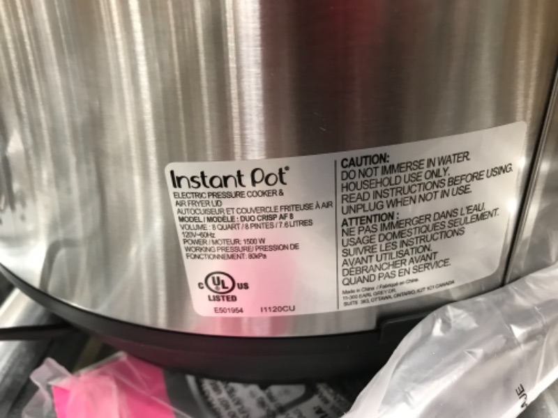 Photo 2 of *READ BELOW* Instant Pot 8 qt 11-in-1 Air Fryer Duo Crisp + Electric Pressure Cooker