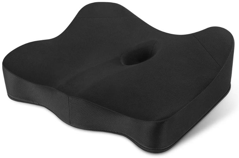 Photo 1 of VISHNYA Seat Cushion 100% Pure Memory Foam Office Chair Cushion , Wheelchair, Car, Yoga Meditation, Supportable&Comfortable Coccyx Cushion with Machine Washable Cover and 3D Sleep Eye Masks, Soft