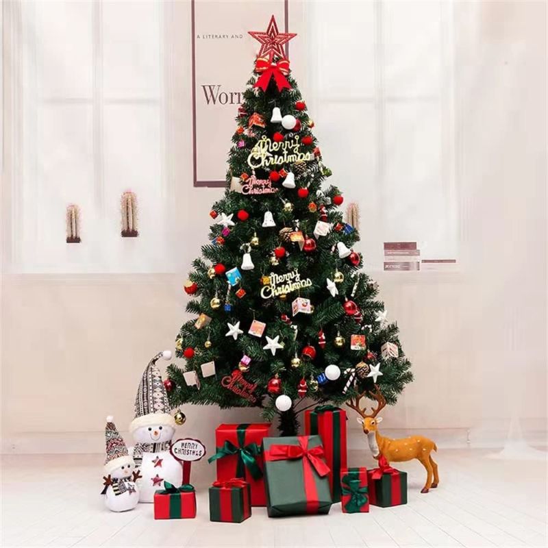 Photo 1 of Clearance Christmas Trees Fully Decorated 5Ft Ready Minimal Assembly Needed Artificial Christmas Trees 500 Branch Tips with Metal Base for Holiday Decorations