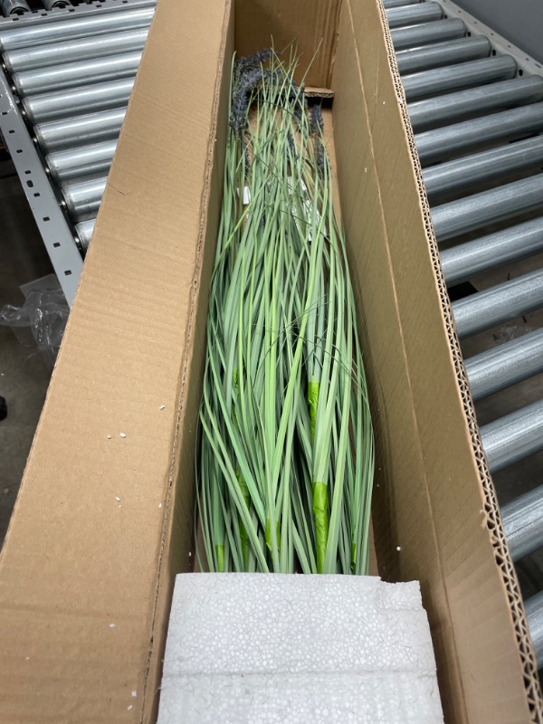 Photo 2 of TWINCO DECOR Fake Plants Artificial Flowers Large Artificial Grass Plants 36" Onion Grass Reed Fake Flowers Large Faux Plant Decoration for Office Floor Indoor Outdoor Decor