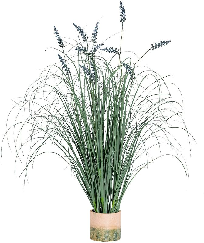 Photo 1 of TWINCO DECOR Fake Plants Artificial Flowers Large Artificial Grass Plants 36" Onion Grass Reed Fake Flowers Large Faux Plant Decoration for Office Floor Indoor Outdoor Decor