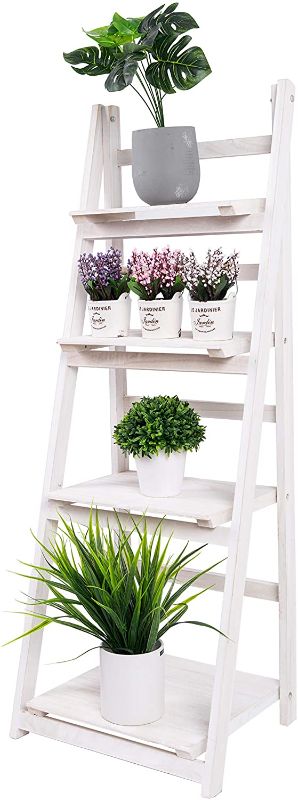 Photo 1 of Plant Stand Indoor Flower Pot Pots Ladder Shelf Wood Foldable Tiered Corner Plants Stands Shelves Outdoor Clearance Planters Holder Rack for Patio Garden Home Living Room Decor