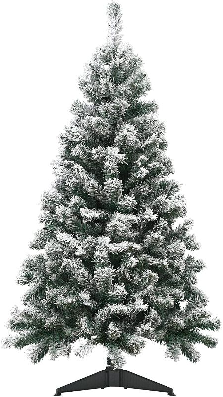 Photo 1 of  Snow Flocked Christmas Tree 3 Artificial Holiday Xmas Pine Tree for Home, Office, Party Decoration, Christmas