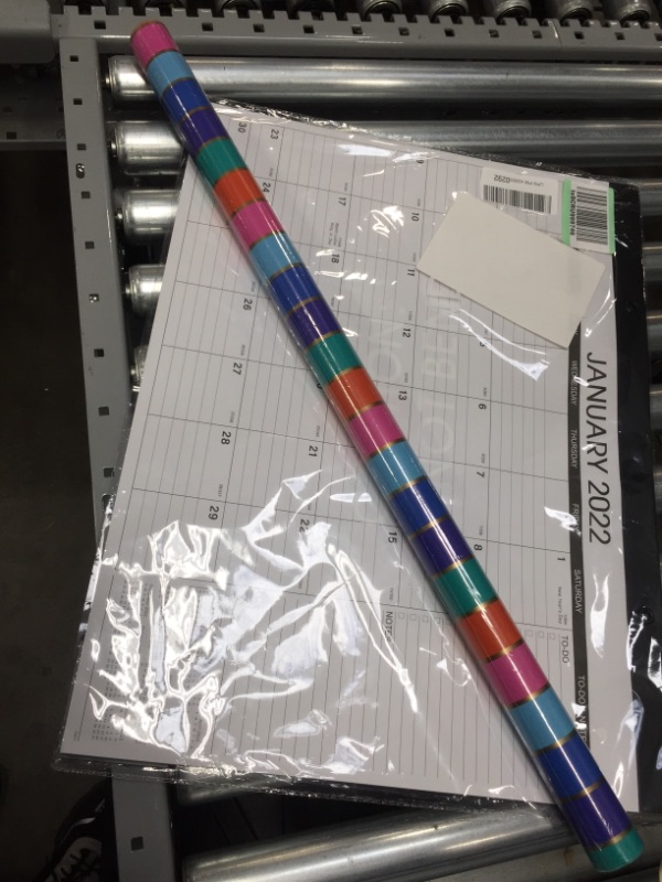 Photo 1 of 2022 Desk Calendar-18 Months-January 2022-June 2023,17" x 12",Monthly Desk/Wall Calendar with to-do List,Thick Paper with Corner Protectors,Large Ruled Blocks,For Planning and Organizing,With use for Home or Office. 
& Colorful wrapping paper
