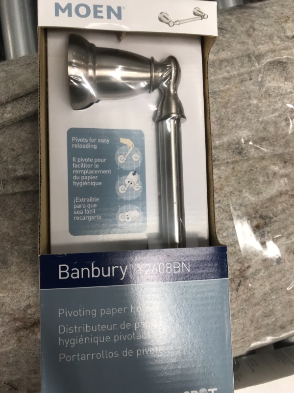 Photo 2 of 
MOEN
Banbury Pivoting Double Post Toilet Paper Holder in Spot Resist Brushed Nickel