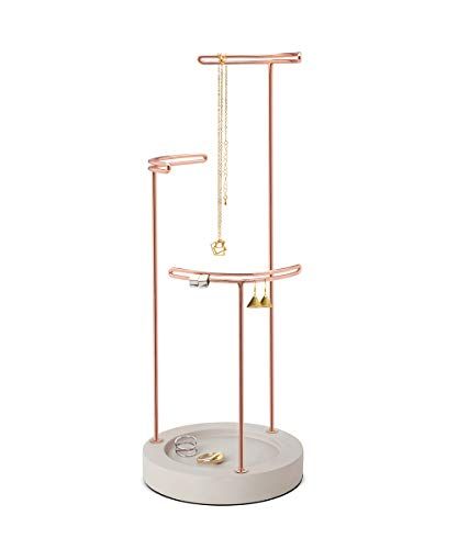 Photo 1 of **USED**
Umbra Tesora 3-Tier Jewelry Stand, Earring Holder, Accessory Organizer and Display, Concrete/Copper
