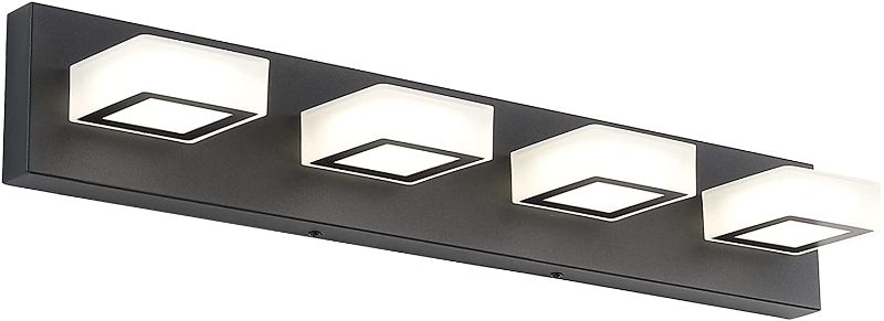 Photo 1 of **UNABLE TO TEST FUNCTIONALITY, UNKNOWN IF HARDWARE IS MISSING PIECES**
Ralbay Modern LED Black Vanity Lights 4 Lights Acrylic Bathroom Vanity Lighting Fixtures Modern Matte Black Bathroom Vanity Lights (Natural White Light)
