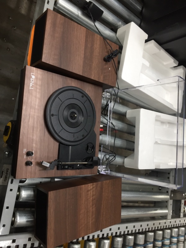 Photo 1 of LP&No.1 Bluetooth Vinyl Record Player with External Speakers, 3-Speed Belt-Drive Turntable for Vinyl Albums with Auto Off and Bluetooth Input
