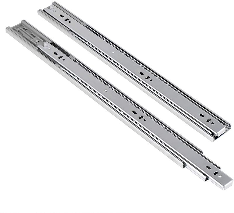 Photo 1 of 2 Pair Side Mount Full Extension Soft Closing Drawer Slides 3 Fold Ball Bearing Side Mount