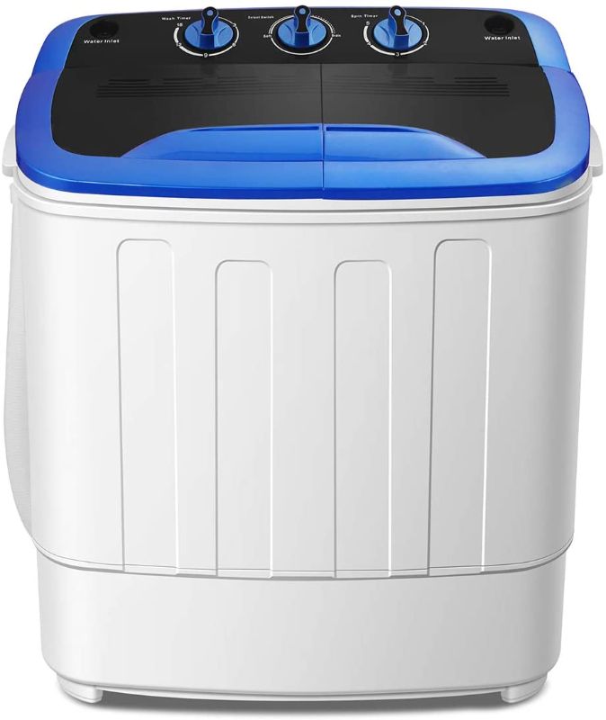 Photo 1 of Spexlb Portable Mini Compact Twin Tub Washing Machine Washer, SPB60-1381, Blue
