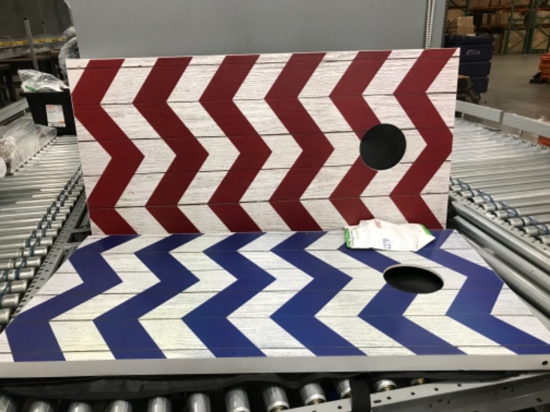 Photo 1 of GoSports 3'x2' Chevron Design Cornhole Game Set - Includes Two 3'x2' Boards, 8 Bean Bags and Carry Case
