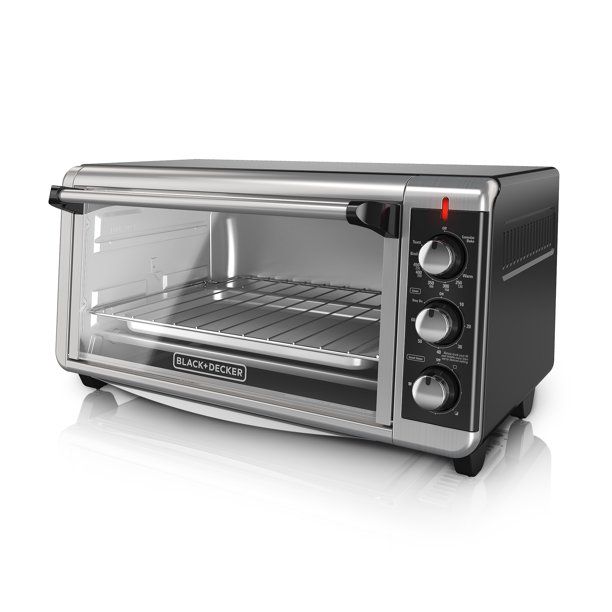 Photo 1 of BLACK+DECKER 8-Slice Extra-Wide Stainless Steel, Black Convection Countertop Toaster Oven, Stainless Steel, TO3250XSB
