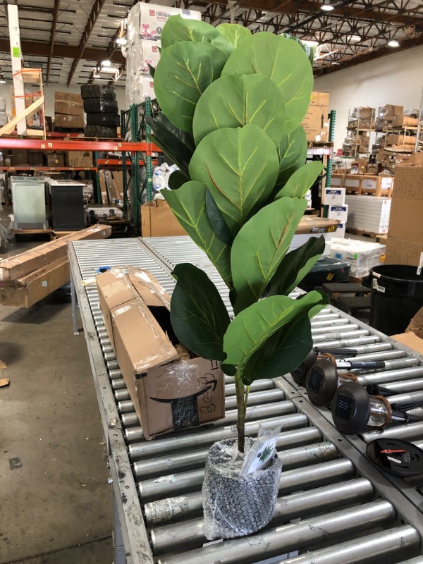 Photo 2 of BESAMENATURE 40 Inch Artificial Fiddle Leaf Fig Tree/Faux Ficus Lyrata for Home Office Decoration, with Cotton Rope Basket
