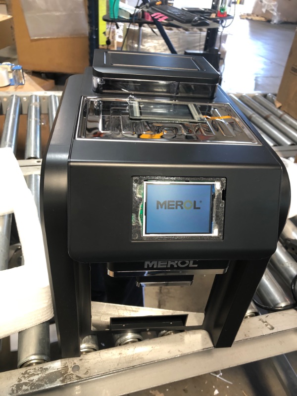 Photo 1 of MEROL Automatic Espresso Coffee Machine, Programmable 19-Bar Pressure Pump Coffee Maker, Burr Grinder, with Milk Frother for Cafe Americano, Latte and Cappuccino Drinks, Black
