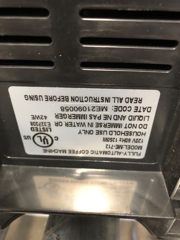 Photo 4 of parts only touch screen is damaged and cannot program
MEROL Automatic Espresso Coffee Machine, Programmable 19-Bar Pressure Pump Coffee Maker, Burr Grinder, with Milk Frother for Cafe Americano, Latte and Cappuccino Drinks, Black
