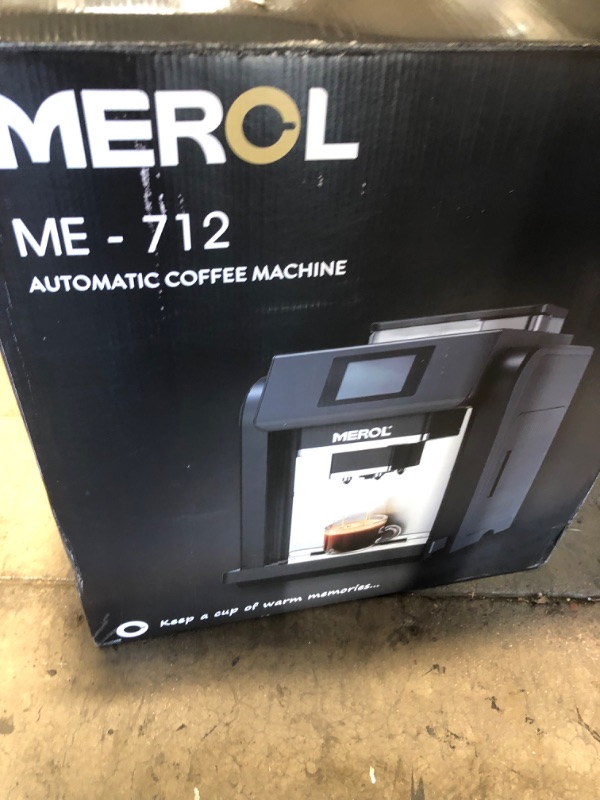 Photo 3 of MEROL Automatic Espresso Coffee Machine, Programmable 19-Bar Pressure Pump Coffee Maker, Burr Grinder, with Milk Frother for Cafe Americano, Latte and Cappuccino Drinks, Black
