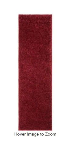 Photo 1 of August Shag Burgundy 2 ft. x 6 ft. Solid Runner Rug
