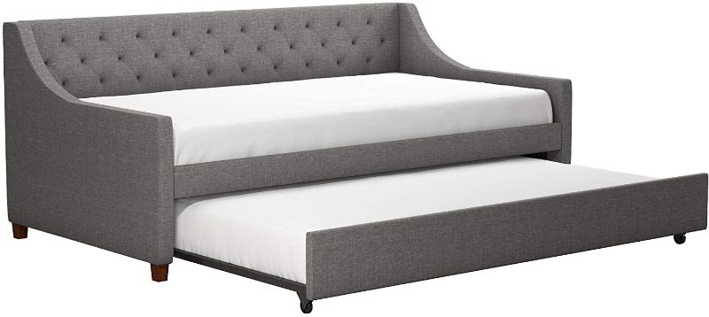 Photo 1 of **PARTS ONLY** Novogratz 4330439N Her Majesty Daybed and Trundle Twin Grey Linen Grey Linen Twin