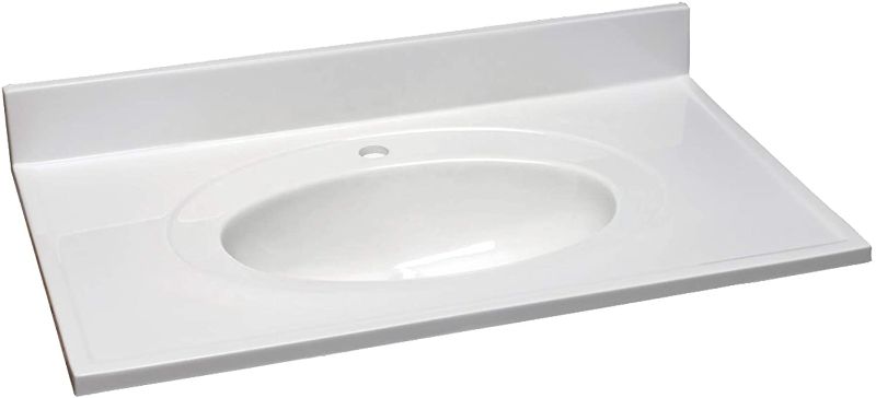 Photo 1 of  Integrated Oval Bowl, Reinforced Packaging, Solid White/Centerset sink