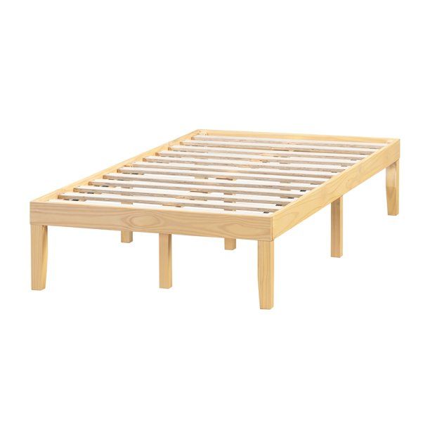 Photo 1 of *** MISSING PIECES, PARTS ONLY  **** NATURAL WOOD BED FRAME WITH SLATS 
***SIMLAR TO PHOTO ***