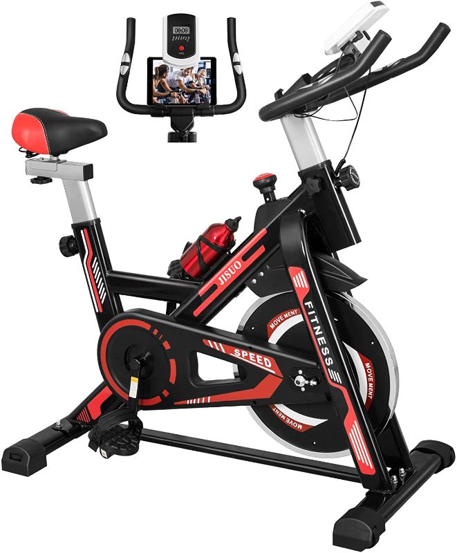 Photo 1 of ***PARTS ONLY*** NOT COMPLETE*** 
Indoor Cycling Bike Stationary Exercise Bike with Heart Rate Monitor ,Comfortable Seat Cushion, Silent Belt Drive, iPad Holder, Fitness Bike Perfect for Home Cardio Workout Cycle Bike Training
