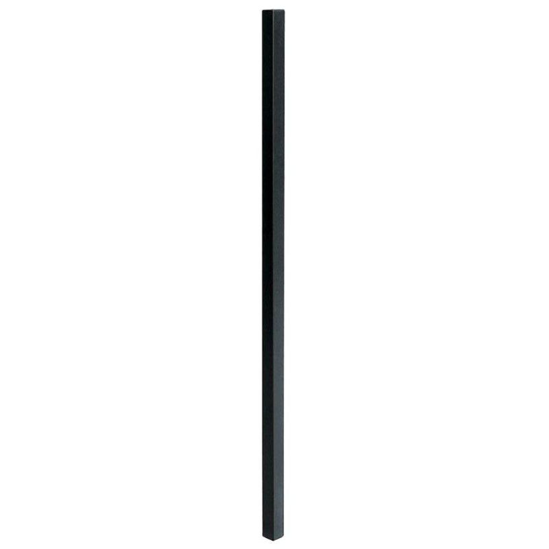 Photo 1 of 2 in. x 2 in. x 6.5 ft. Black Metal Fence Post with Post Cap *** SMALL BEND ON END *** 
