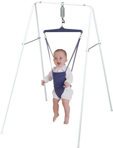 Photo 1 of Jolly Jumper Exerciser with Portable Stand in White
