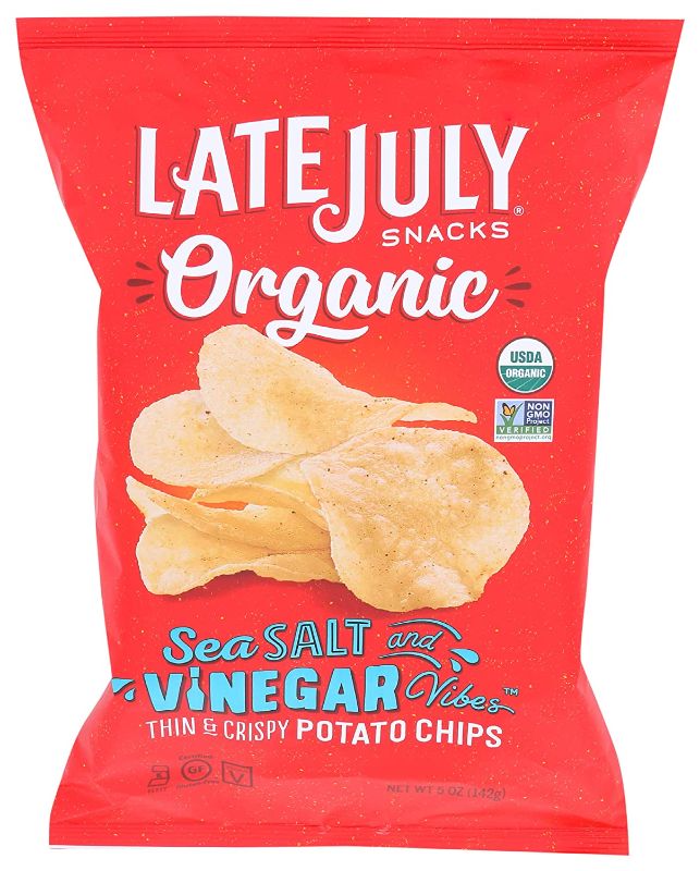 Photo 1 of ***BEST BY 08 JAN 2, BOX OF 10 ** LATE JULY Snacks Organic Potato Chips Sea Salt & Vinegar Vibes Potato Chips, 5 Oz.
