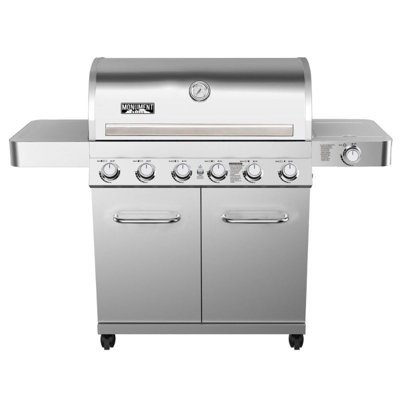 Photo 1 of ***FACTORY PACKAGED*** 6-Burner Propane Gas Grill in Stainless with LED Controls, Side Burner and Rotisserie Kit
