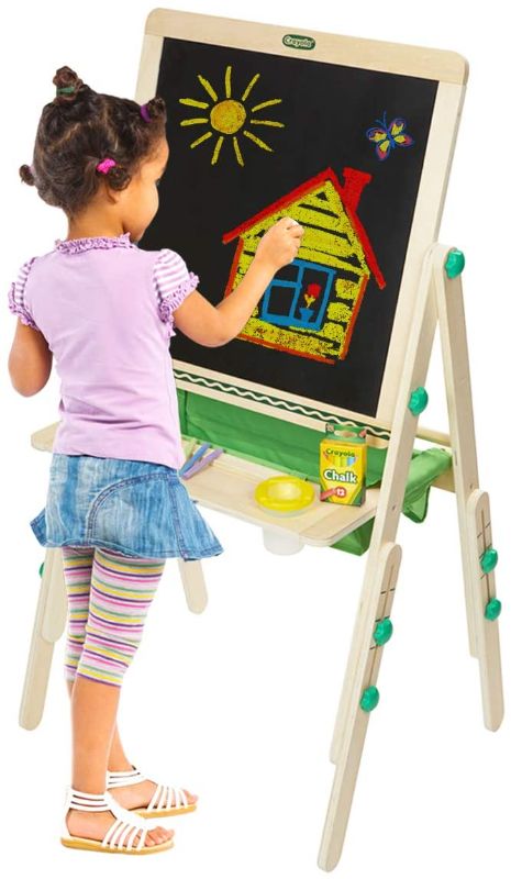 Photo 1 of Crayola Deluxe Kids Wooden Art Easel & Supplies, Gift for Kids, 31.31 x 21.69 x 4.19 inches

