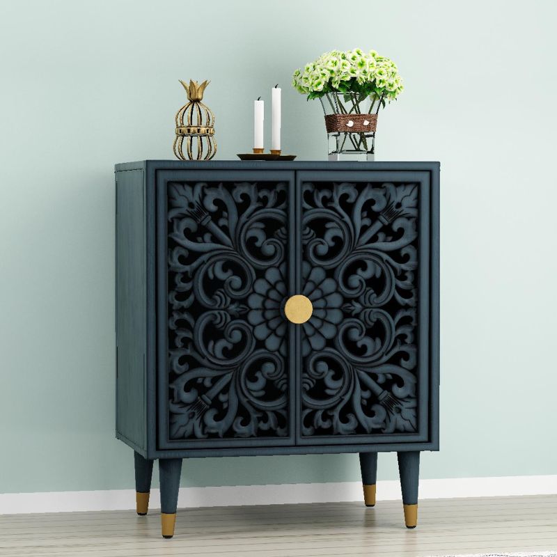 Photo 1 of 2-Door Handcarved Accent Cabinet
