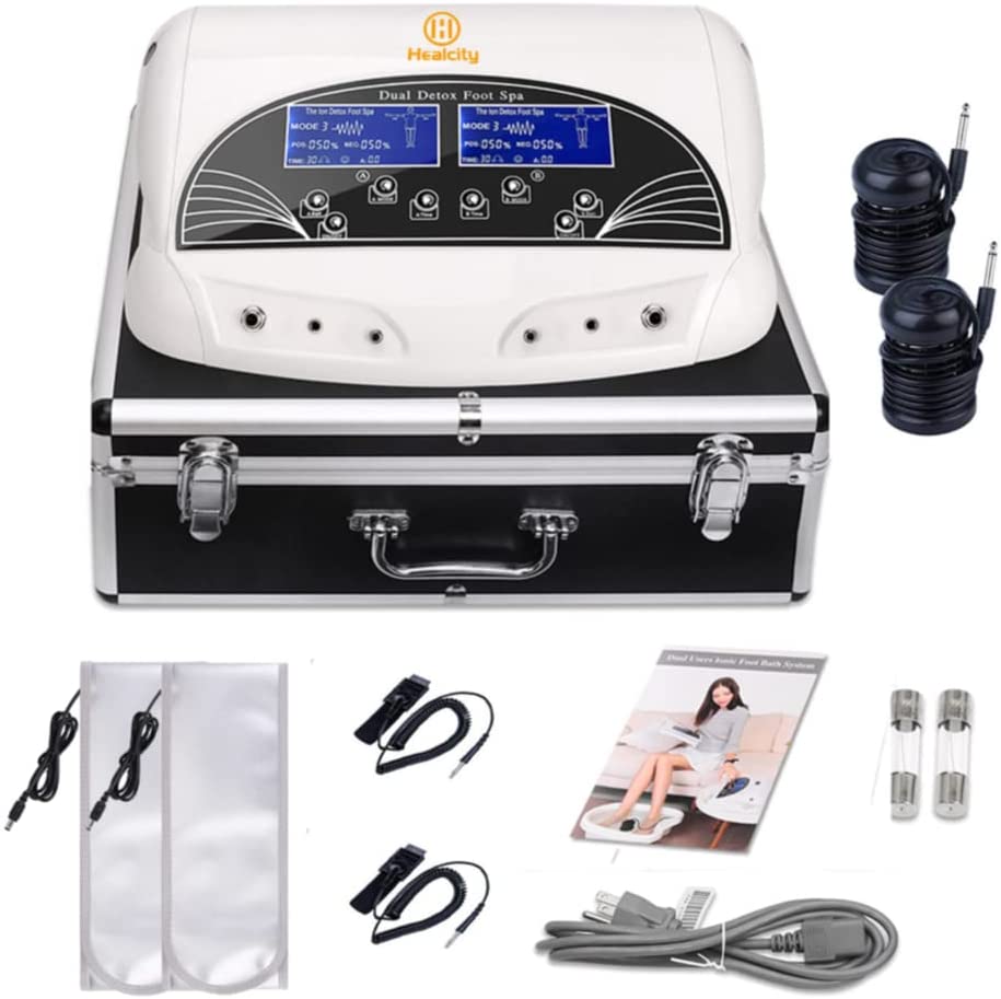 Photo 1 of Healcity Ion Ionic Detox Foot Bath Machine Professional Chi Cleanse Cell Detoxification Foot SPA Negative Hydrogen System for Dual Users with Large Digital LCD Display, Two Arrays Holiday Gift
